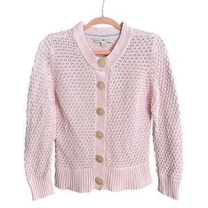 TOMMY HILFIGER  Vintage Y2K Pink Knit Cardigan Sweater School Girl Preppy Large